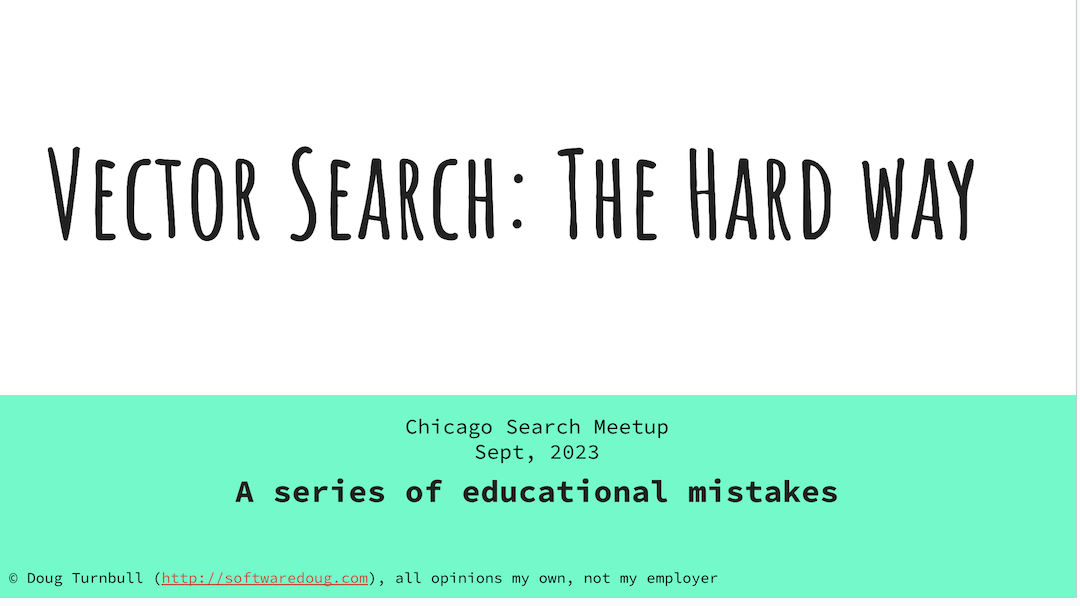 Vector Search The Hard Way Slides Download