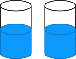 two glasses has less diffuse magnitude